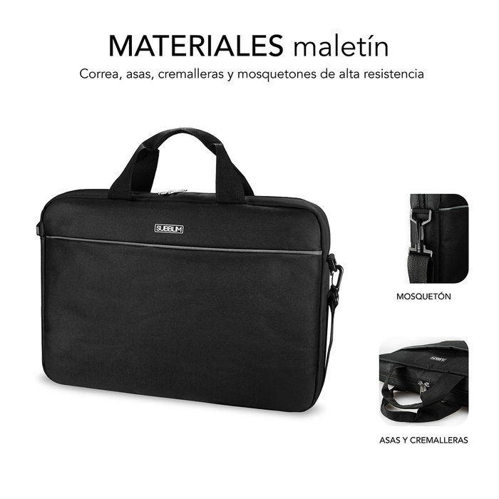 Subblim Maletín para Portátil 15,6 Pulgadas y Ratón Inalámbrico Select Pack Negro
